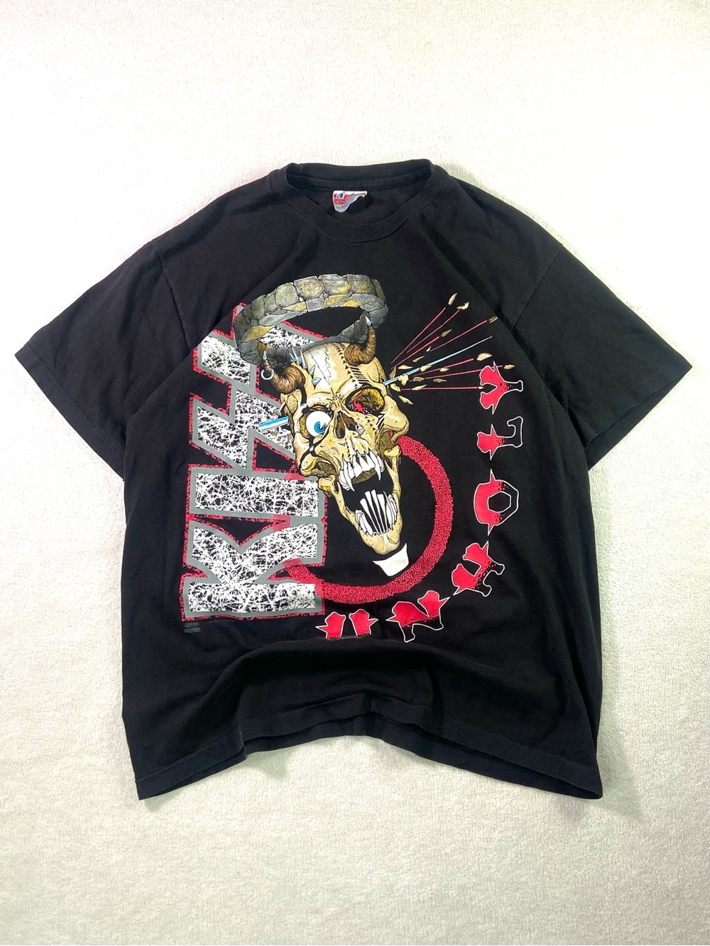 Hanes Black Ultralight Tee with Red Logo Tag